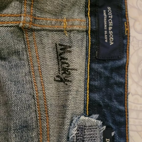 SCOTCH & SODA DEAN Men W33/L32 Relaxed Patched Distressed Jeans 22577 - Picture 4 of 6